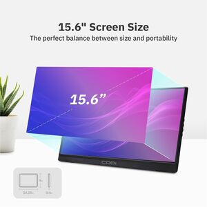 CODi 15.6" Portable Full HD Monitor with Kickstand & Power Delivery - Boost productivity anywhere with CODi's ultra-slim 1