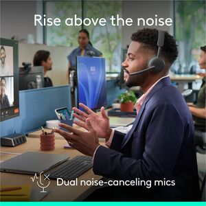 Logitech Zone Wireless 2 ES for Business - Noise-Canceling Wireless Headset with Adaptive Hybrid ANC, Microsoft Teams Cert