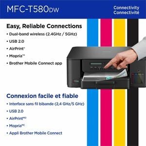 Brother MFC-T580DW Wired & Wireless INKvestment Tank Inkjet Multifunction Printer - Color - Copier/Printer/Scanner - 16 pp