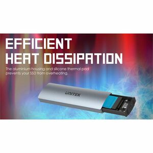 Unitek S1230A Drive Enclosure PCI Express NVMe, Serial ATA - USB Type C Host Interface - Space Gray - 10 Gbit/s Data Trans