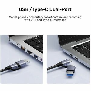 Video Capture Card (4K HDMI to USB-C/USB-A) Space Gray UNITEK Gift Box