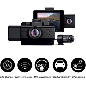 GekoGear Scout Pro Dashboard Vehicle Camera - Black - 6.1 cm (2.4") Screen - Wireless - 3840 x 2160 Video