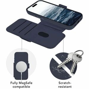 dbramante1928 ApS Lynge Carrying Case (Wallet) Apple iPhone 17 Pro Smartphone - Deep Water - Stain Resistant - Leather Bod