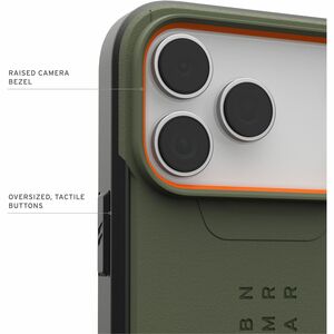 Urban Armor Gear Civilian iPhone 17 Pro Max Case - Olive/Orange - For Apple iPhone 17 Pro Max Smartphone - Olive, Orange -