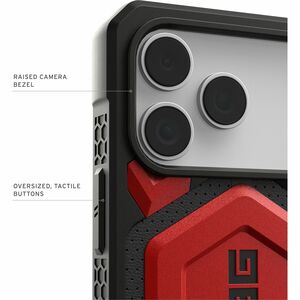 Urban Armor Gear Monarch Pro iPhone 17 Pro Max Case - Crimson - For Apple iPhone 17 Pro Max Smartphone - Crimson - Drop Re