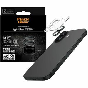 PanzerGlass ® Hoops® Ceramic II Camera Lens Protector iPhone 17 | iPhone 16 | 16 Plus. Brand compatibility: Apple, Compati