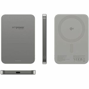 PanzerGlass empower Power Bank - Titanium - For iPhone, Qi-enabled Device - 1 x Type-C 20W - 5000 mAh - 20 W - USB Type-C 