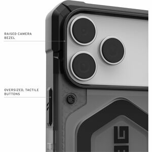 Urban Armor Gear Pathfinder Clear Case for Apple iPhone 17 Pro Max Smartphone - Hex - Ash, Black - Drop Resistant, Impact 