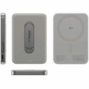 PanzerGlass empower Power Bank - Titanium - For iPhone, Qi-enabled Device - 5000 mAh - 20 W - USB Type-C Connector - Qi2 C
