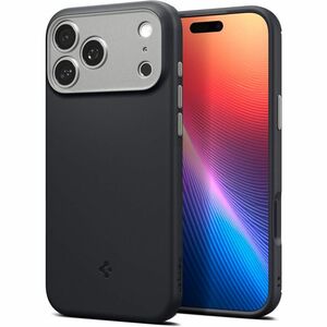 Spigen Nano Pop Case for Apple iPhone 17 Pro Smartphone - Textured Grip, Dotted Pattern - Black Sesame - Lint Resistant, D