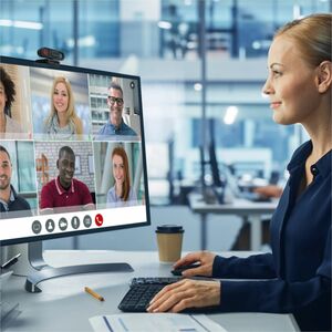 j5create JVU250 Webcam - 2 Megapixel - 30 fps - Black - USB Type A/USB Type C - 1 Each - Full HD - 1920 x 1080 Video - CMO