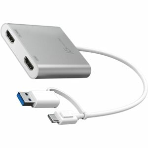 j5create JCA365 A/V Adapter - 1 - 1 x USB 3.1 Type C - Male - 2 x HDMI 2.1 Digital Audio Video - Female - 3840 x 2160 Supp