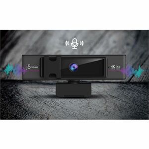 j5create JVCU435 Webcam - 8 Megapixel - 30 fps - Black, Silver - USB 2.0 Type A - 1 Each - 4K - 3840 x 2160 Video - CMOS S