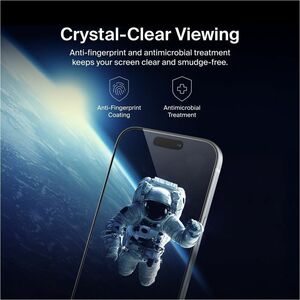 Belkin InvisiGlass Privacy Filter Screen Protector for iPhone 17 / iPhone 16 Pro, Gen 2 Black, Transparent - For OLED iPho