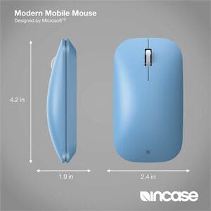 Incase Designed by Microsoft Modern Mobile Mouse - Bluetooth - BlueTrack - Sapphire - Wireless - Scroll Wheel - 2 x AAA Ba