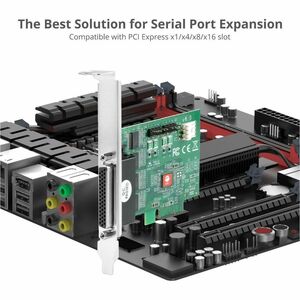 SIIG DP CyberSerial 4S PCIe, PCI Express x1 Interface, Dual-Profile Design, TAA Compliant - SIIG DP CyberSerial 4S PCIe - 
