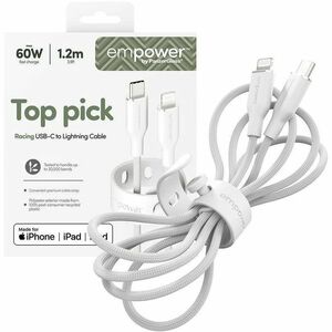PanzerGlass empower™ by ® Racing 60W USB-C to Lightning Cable | USB 2.0 | 1.2M | Silver White. Product colour: White