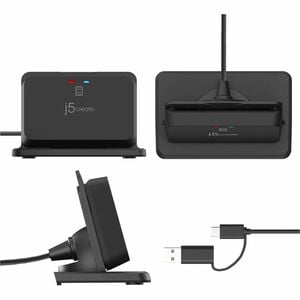 j5create JUR261-N Contact Smart Card Reader - Black - Banking, Government - TAA Compliant - CableUSB 2.0 Type A, USB 3.2 (