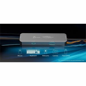 j5create Wormhole Switch JCH422-N Hub USB - USB Tipo C, USB tipo A - 640 MB/s - Tablet, Smartphone, Rato, Teclado, Unidade