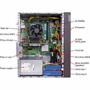 Lenovo ThinkSystem ST45 V3 7DH5A01VNA Tower Server - 1 x AMD EPYC 4244P 3.80 GHz - 16 GB RAM - Serial ATA/600 Controller -