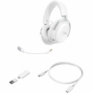 HyperX Cloud III S Wireless Over-the-head, Over-the-ear Stereo Gaming Headset - White - Binaural - Circumaural - 2000 cm -
