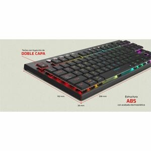 Balamrush Dominate Expert GK959 Teclado gaming - Sin teclado numérico - Inalámbrico Conectividad - USB Interfaz - RGB LED 