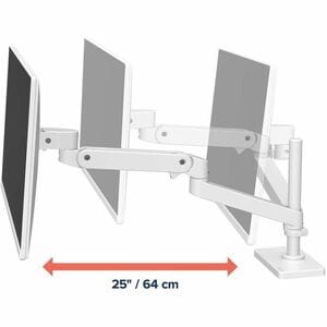 Ergotron Desk Mount for Monitor, LCD Display - White - Height Adjustable - 1 Display(s) Supported - 86.4 cm (34") Screen S