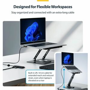StarTech.com 4-Port USB-A Hub, USB 3.0, 5Gbps, busbetrieben, Mini USB-Verteiler mit 61cm Kabel, USB-A zu 4x USB-A Splitter