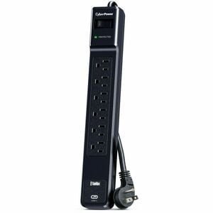 CyberPower CSP604UC Home Office Surge Protector with 1500 J Surge Suppression - Clamping Voltage 800V, 4 ft Cord, NEMA 5-1
