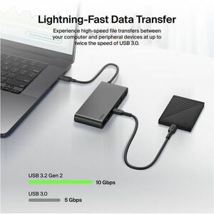 Belkin Connect 8-Port USB-C Hub with 2.5Gb Ethernet, Space Gray - for Workstation, Notebook, Tablet, Smartphone, Monitor -