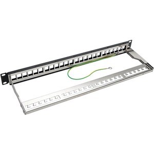 Panneau de brassage vierge Tripp Lite series N062-024-KJ-SH - 24 Port(s) - Noir - 1U Haut - 19" Grand Angle/Champ de Vue E