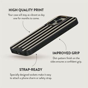 BURGA Case for Apple iPhone 16 Pro Smartphone - Bold Stripes, Black and White Patterns, Timeless Design, Prophecy - Black,