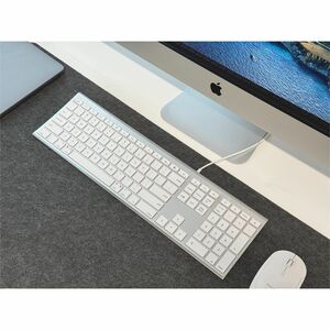 Macally Everyday Premium USB A + C Keyboard for Mac (Aluminum) - Cable Connectivity - Full-size - USB Type A, USB Type C I