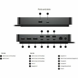Docking station Dell WD25TB5 12 Porta(e) Thunderbolt 5 per Computer portatile, Desktop PC - 330 W - 4 Display supportati -