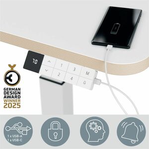 Leitz ERGO Sit-stand Desk - Height Adjustable - 600 mm Table Top Width x 800 mm Table Top Depth - 1300 mm Height - Home Of