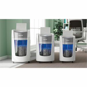 Leitz IQ OptiMax 350 Paper Shredder - Continuous Shredder - Micro Cut - 8 Per Pass - for shredding Paper - P-5 - 223 mm Th