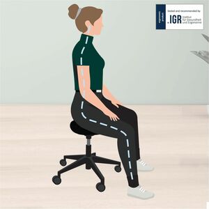 ACCO Utility Stool - Adjustable Seat - Dual Density Foam (DDF), Artificial Leather Seat - 5-star Base - Black