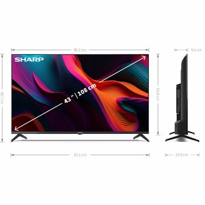 Sharp 43GL4260E 109,2 cm Smart LED-LCD TV - 4K UHDTV - Hoher Dynamikbereich (High Dynamic Range, HDR) - Schwarz - HDR10, H