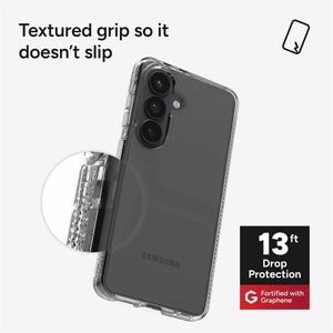 ZAGG Crystal Palace Case for Samsung Galaxy S26 Smartphone - Textured Edges, Textured Grip - Clear - Drop Resistant, Yello