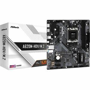 ASRock A620M-HDV/M.2 Desktop-Mainboard - AMD A620 Chipsatz - Buchse AM5 - Micro ATX - Ryzen 7 Unterstützter Prozessor - 96