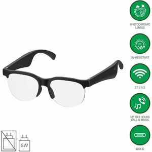4smarts SoundGlasses Sport 2 Smart-Brille - Eye, Ohren Tragbar - Schwarz - Musik-Player, Telefon - Ja - Bluetooth - Blueto