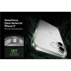 Belkin SheerForce Clear Series Case for iPhone 17 - For Apple iPhone 17 Smartphone - Textured Side - Clear - Glossy - Yell
