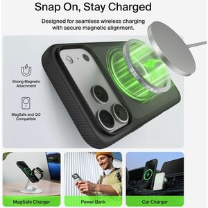Belkin SheerForce Grip Series Case for iPhone 17 Pro - For Apple iPhone 17 Pro Smartphone - Anti-slip textured - Black - T