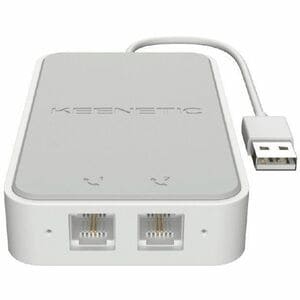 Keenetic Linear KN-3110 Adaptador de linha telefónica - 2 x Linha telefónica (RJ-11) - USB - DC