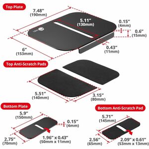 SIIG Adjustable Reinforcement Bracket Mount Plate-black Protects Your Desktop - Adjustable Reinforcement Bracket Mount Pla