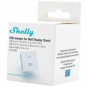 Shelly USB-A + USB-C töltő, kiegészítő modul az asztali tartóhoz, fehér