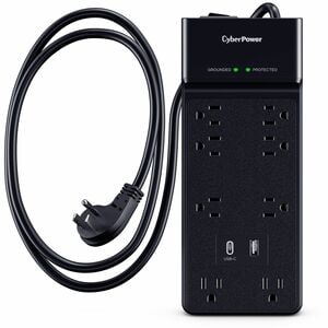CyberPower CSP806UC18 Home Office 8 - Outlet Surge Protector with 2400 J Surge Suppression - Clamping Voltage 800V, 6 ft C