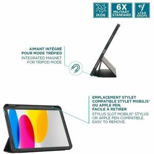 Sacoche de transport MOBILIS Edge 2 - Folio Style pour 27,7 cm (10,9") à 27,9 cm (11") Apple iPad (11e génération), iPad (