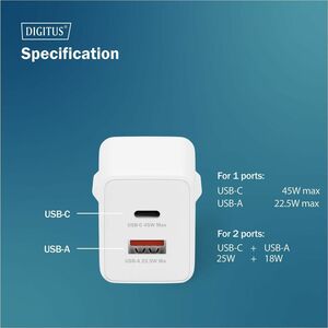 Digitus 45 W Wechselstromadapter - 45 W - 12,25 A