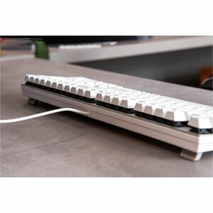 CHERRY KC 200 MX Teclado - Cabo Conectividade - USB tipo A Interface - Inglês (EUA) - Branco, Prata - Mecânica/MX Interrup